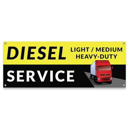 Signmission Diesel Service Light Medium Heavy-Duty Banner Concession Stand Food Truck Single Sided B-30043